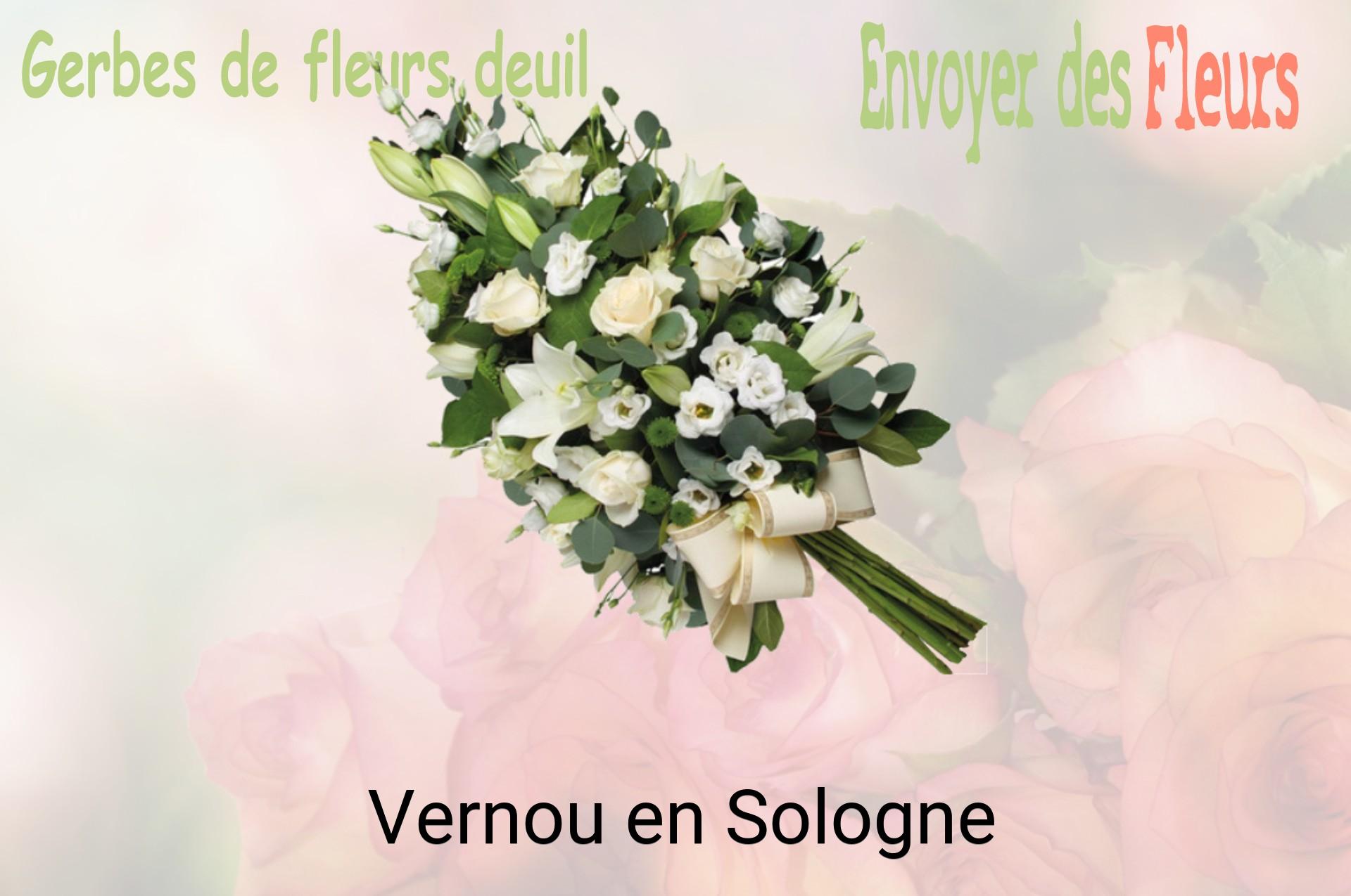 Gerbe de fleurs de deuil livrée à Vernou-en-Sologne